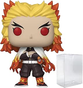 POP Demon Slayer - Kyojuro Rengoku Funko Vinyl Figure (Bundled with Compatible Box Protector Case), Multicolor, 3.75 inches