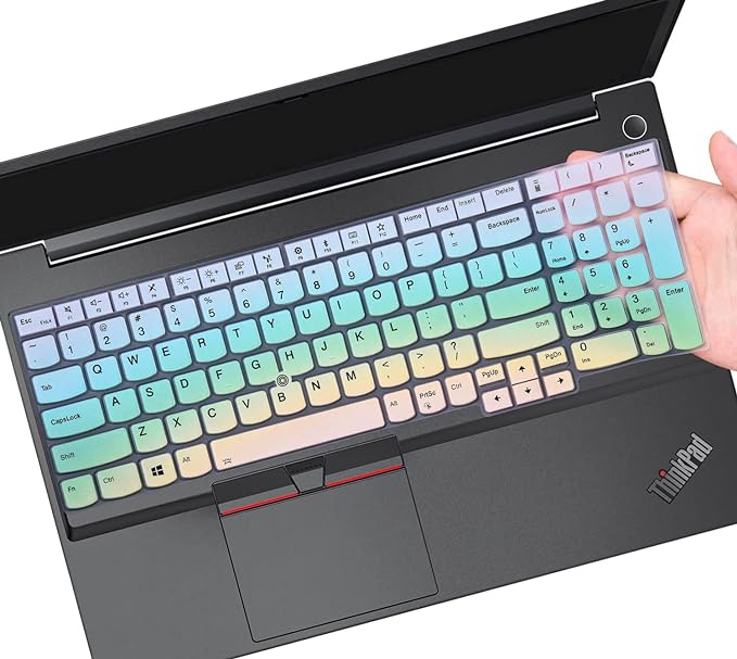 Keyboard Cover for Lenovo ThinkPad E15 Gen 4/3/2 E580 E590 E595, ThinkPad L15 Gen 2/1 L580 L590, ThinkPad T15 T15p P51s P52 P52s P53 P72 P73 T570 T575 T580 T590(NOT for P51 T560 T550) -Colorful