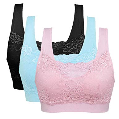 Women’s Lace Sports Bra Lace Coverage Seamless Sleep Bra Comfort Bralette