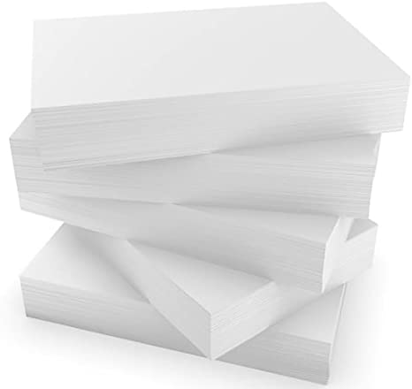 Debra Dale Designs 3 x 5 Inch Blank Flash Cards - Extra Heavy Sturdy Super Thick Bright White Smooth Premium 140# Index Card Stock - 5 Shrunk Wrapped Packages of 100