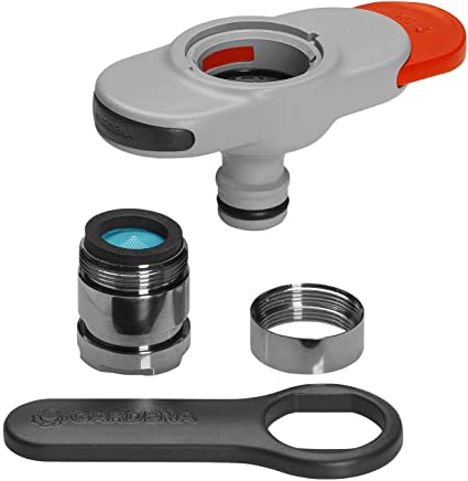 Gardena Connector for Indoor Taps, Gray, Metallic, Orange