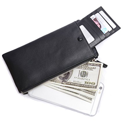 Wallets for Men, RFID Blocking Leather Wallet Flipout ID Bifold Trifold Hybrid Slim