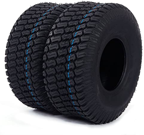 2PC 15x6.00-6 Turf Tires for Lawn and Garden Tractor Mover Golf Cart Tubeless Tires 4 Ply 15/6-6 Durable