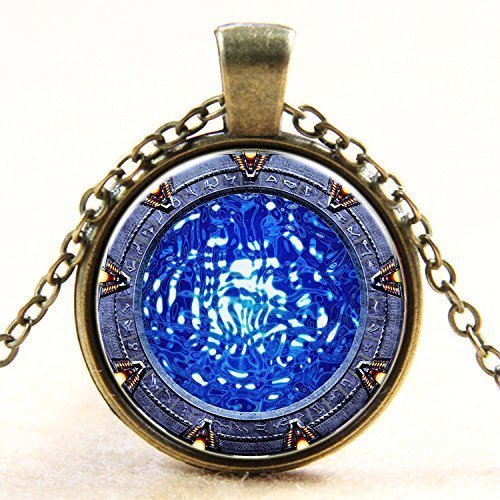 Stargate Atlantis Necklace,Stargate Portal SG1 Pendant,Stargate Necklace, Glass cabochon pendant, birthday gift,Gifts for her