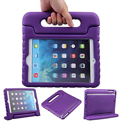 LEFON Kids iPad Mini Case ShockProof Convertible Handle Light Weight Super Protective Stand Cover Case For Apple iPad Mini 3rd Gen/Mini 2 / Mini 1 (Purple)