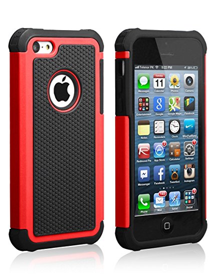 iPhone 5C Case, AUMI Hybrid Dual Layer Shock Absorbin Armor Defender Protective Case Cover (Hard Plastic with Soft Silicon) for Apple iPhone 5C