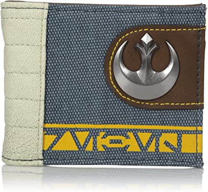 Bioworld Men's Star Wars Rogue One Rebel Mixed Material Bi-fold Wallet