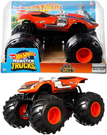 Hot Wheels Monster Trucks 1:24 Scale Die-Cast Assortment for Kids Age 3 4 5 6 7 8 Years Old, Great Birthday Gift Toy Truck with Big Wheels for Crashing and Smashing