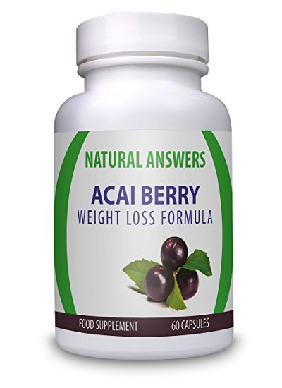 Acai Berry Weight Loss Formula by Natural Answers - High Quality Dietary Supplement - Maximum Strength Pure Acai Berry Pills - Quick Weight Loss Assistance Fat Burning Supplement - One Month Supply - Organic Antioxidant Diet Pill - Two Daily Servings To Support Healthy Natural Weight Loss - UK Manufactured Slimming Aid