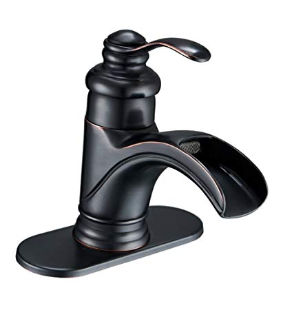 Geenspring Waterfall Single Handle Hole Bathroom Sink Faucet Commercial Oil Rubbed Bronze