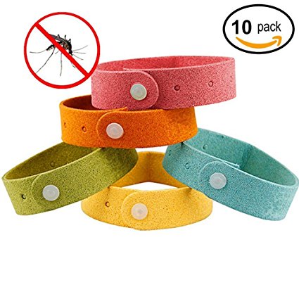 Best Masstimo Mosquito Repellent Bracelet 10pcs, 100% Natural Plant-Based Oil, Non-Toxic Travel Insect Repellent, Safe Deet-Free Band, Soft Fiber MaterialFor Kids & Adults, Keeps Insects & Bugs Away