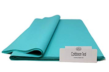 Caribbean Teal Tissue Paper - 96 Sheets - 15 Inch x 20 Inch - for Gift Bags, Gift Wrapping, Flower, Party Decoration, Pom Poms - Premium Quality Made in United States