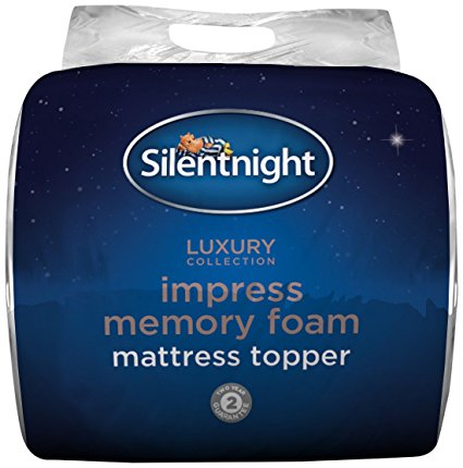 Silentnight Impress 7 cm Memory Foam Mattress Topper, Polyester, White, Double