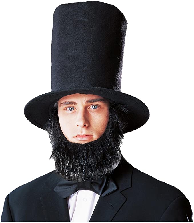 Lincoln Hat with Beard Costume Accessory