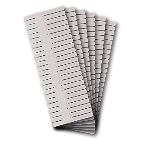 Compactor Free Drawer Dividers, Set of 6, Polypropylene, White, 44.0 x 0.1 x 10.0 cm