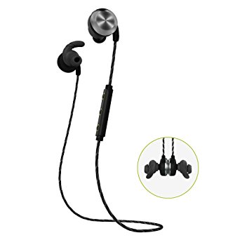 TROND® U2 Bluetooth Headphones V4.1 IPX6 Sweatproof Wireless Sports Headphones Earbuds Headset with Mic (APT-X, CVC 6.0 Noise-Cancelling), for Gym, Running, Jogger, Hiking, Exercise