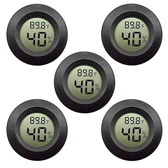 5-Pack EEEkit Hygrometer Thermometer Digital LCD Monitor Indoor Outdoor Humidity Meter Gauge for Humidifiers