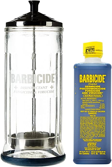 King Research Barbicide Disinfecting Jar Large 37oz   Disinfectant 16oz