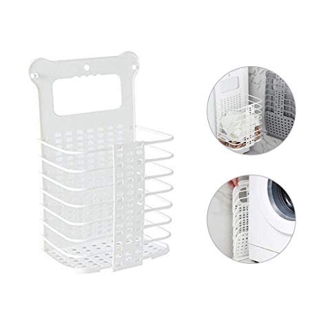 Laundry Basket Household Collapsible Wall-Mounted in PP Plastic Dirty Clothes Storage Basket Clothes Organizer Hamper Easy to Install Durable Practical for Organizing Home, Clothes, Towels and Toy