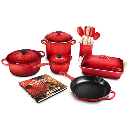 Le Creuset 16-piece Cookware Set, Cerise (Cherry Red)