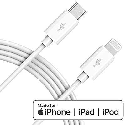 Apple MFi Certified USB C to Lightning Cable - 4FT iPhone Sync Cable Fast Charger Made for iPhone X/XS/XR/XS Max / 8/8 Plus, (for Use with Type C Chargers) (White)