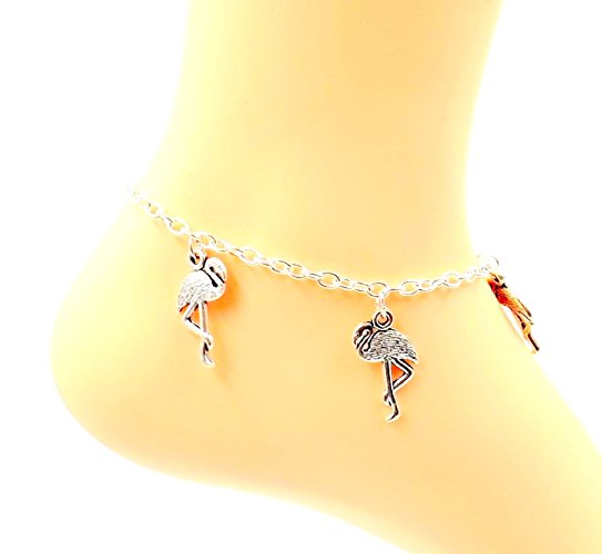 Flamingo Anklet- Silver-tone Ankle Bracelet - Ocean Lovers Collection -