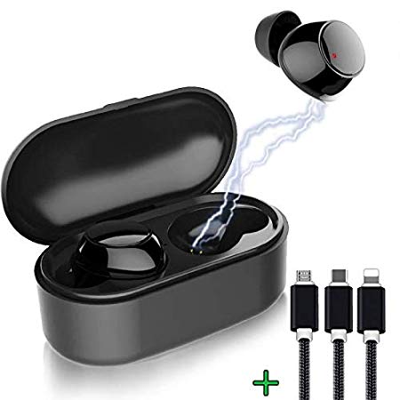 Nakosite BBH2433 Bluetooth Headphones Wireless Earbuds with Amazing in Ear Stereo Sound for a Black Cordless Earphones Sport Headset with mic for Smart Phone