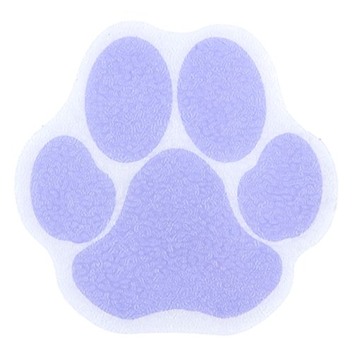 SlipX Solutions Adhesive Paw Print Bath Treads Add Non-Slip Traction to Tubs, Showers, Pools, Boats, Stairs & More (6 Count, Reliable Grip, Purple)