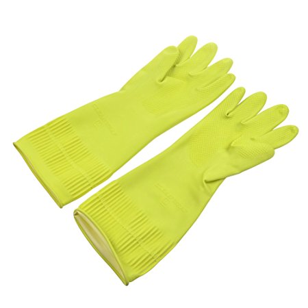 KLOUD City Rubber Premium WaterProof Non-slip Gloves for doing the dishes/washing/clearning (Lime 1 Pair Medium)