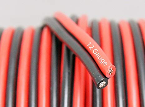 VOODOO 12 Gauge RED Black Zip Wire Cable Power Ground-Stranded Copper Car (100 FT)