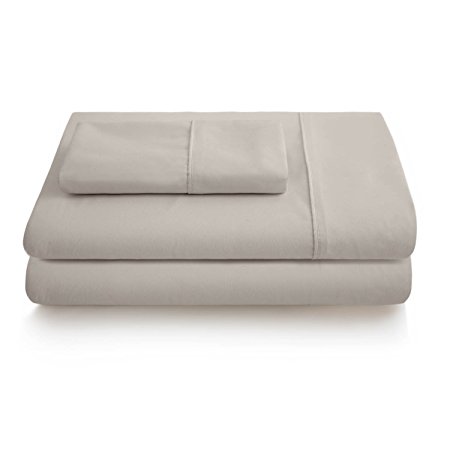 LINENSPA Ultra Soft, Wrinkle Resistant Double Brushed Microfiber Sheet Set - Deep Pocket Design - Split Queen, Khaki