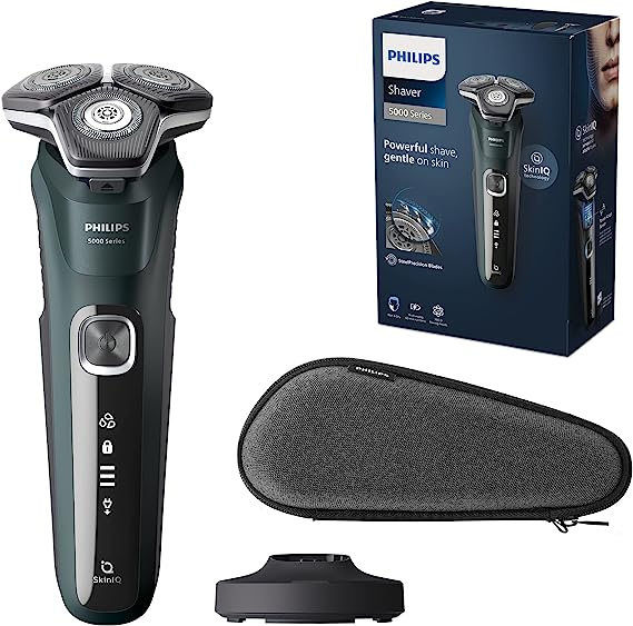 Philips Shaver Series 5000 - Wet & Dry Electric Mens Shaver with Charging Stand and Travel Case (Model S5884/35)