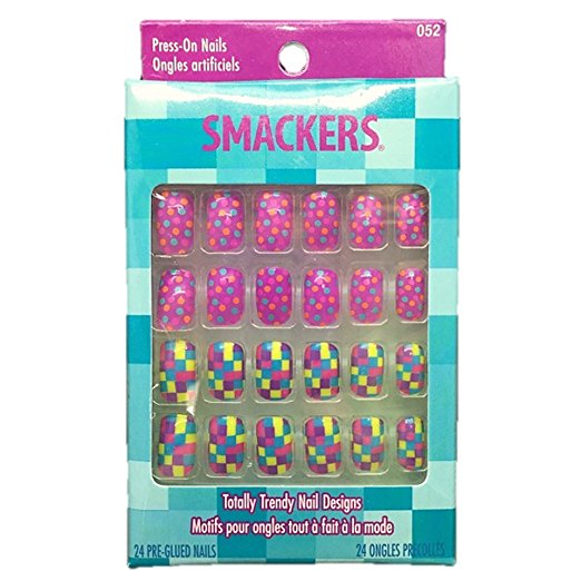 Lip Smackers Faux Press On Nails for Girls 24 Nails