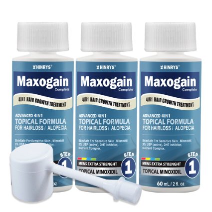 Maxogain Mens Topical S1 Mens 4in1 Active Minoxidil Nutrient Inhibitor (3 Month)