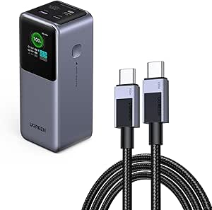 UGREEN Nexode Power Bank 20000mAh Bundle with USB C to USB C Cable 3.3FT Compatible with iPhone 15/15 Pro/15 Pro Max, MacBook Pro/Air, Galaxy S24/S23, iPad Pro/Air, Pixel 8