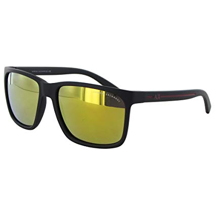 Armani Exchange Mens Sunglasses (AX4041S) Black Matte/Gold Plastic - Non-Polarized - 58mm
