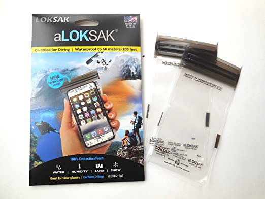 Loksak Clear 3.7" x 7" 2 Pack Double Zip Drybag Clear