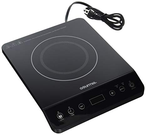 Gourmia GIC100 Multifunction Portable Induction Cooker - Cooktop Countertop Burner - SmartSense Auto Detection, Timer, Temperature & 8 Power Level Controls - 1800W (Black)