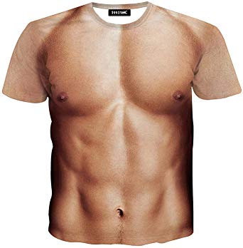 3D Art Printed Short Sleeves Muscle T-Shirt Casual Summer Tees for Men