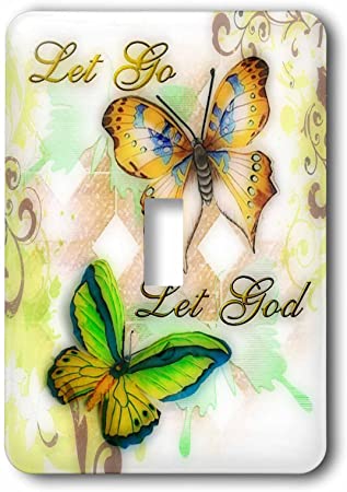 3dRose lsp_55923_1 Let Go Let God Butterfly Digital Print Light Switch Cover