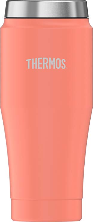 Thermos 16 Ounce Stainless Steel Travel Tumbler, Peach