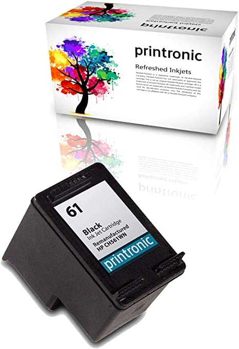 Printronic Remanufactured HP 61 Ink Cartridge for HP Envy 4500 5530 Deskjet 2540 1510 2050 3050 OfficeJet 4630 Printers (1 Black)