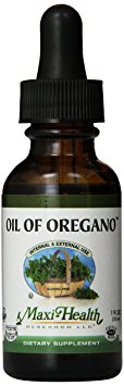 Kosher Oregano Oil by Maxi Health - Internal and External Antibacterial & Antifungal Support - Made in USA - 1 Oz. Bottle - The Ideal Supplement for Coughs, Sore Throats, Colds, and Skin