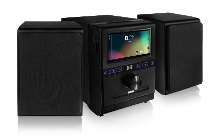 RCA Home Stereo System w Removable 7-inch Android Tablet and Two 20 Watt Bluetooth Speakers