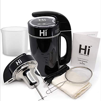 Hi® – Herbal Infuser® - Botanical Extractor Butter, Oil & Tincture Infusion Countertop Machine – Measuring Cup, Strainer, 2 Filters & Recipe Book Included