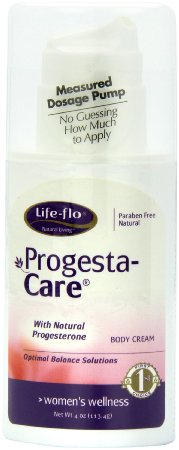 Life-Flo Progesta-Care with  Natural Progesterone Body Cream, Women's Wellness, 4-Ounce Bottle