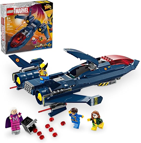 LEGO Marvel X-Men X-Jet Toy Plane Model Building Kit, Disney Plus Inspired X-Men Building Toy for Kids with 4 Marvel Minifigures, Gift for Marvel Fans, Boys and Girls Ages 8 and Up, 76281