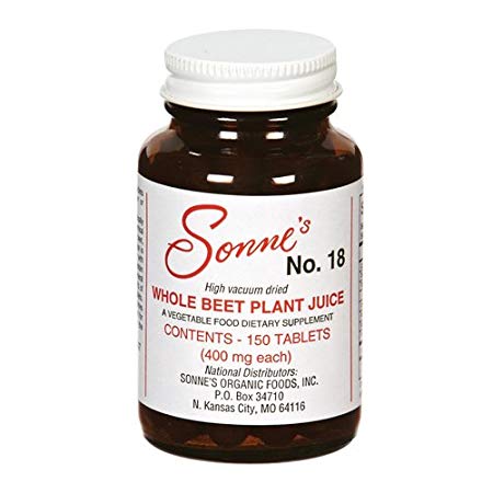 Sonne's Whole Beet Plant Juice Number 18 Tablets, 400 Mg, 150 Count