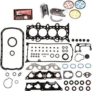 Evergreen Engine Rering Kit FSBRR4034EVE Compatible With 01-05 Honda Civic 1.7 D17A2 D17A6 Full Gasket Set, Standard Size Main Rod Bearings, Standard Size Piston Rings