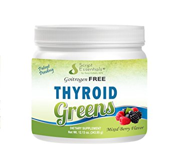 Thyroid Greens - Goitrogen FREE Green Powder Mix to Drink - Vegan Whole Food Nutrition - Great Dietary Supplement 12.13 oz. (343.95 g) - By Suzy Cohen, RPh